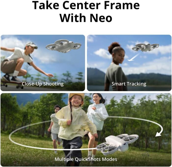 DJI Neo, Mini Drone with 4K UHD Camera for Adults, 135g Self Flying Drone that Follows You, Palm Takeoff, Subject Tracking, QuickShots, Stabilized Video, Built-In Propeller Guard (Controller-Free) - Image 4