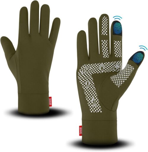 Aegend Lightweight Running Gloves - Warm Mittens Liners for Women & Men, Touch Screen, Cycling & Sports Compression Gloves for Winter, Early Spring or Fall, 6 Colors, 3 Sizes