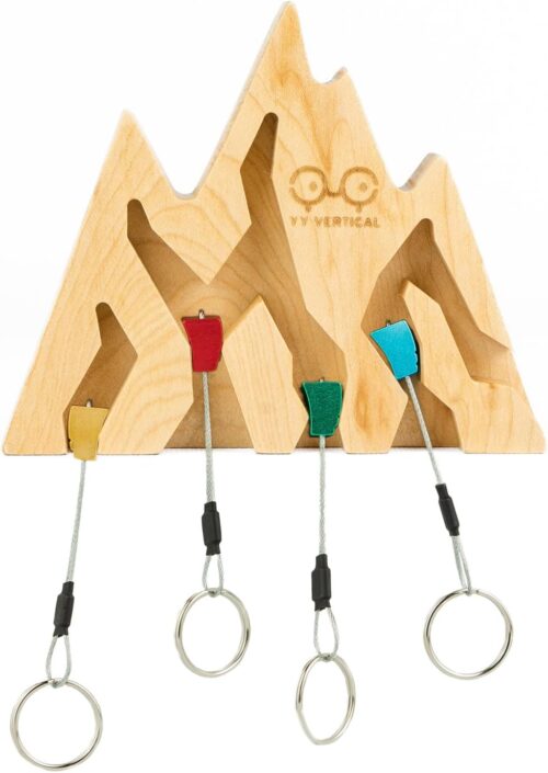 Mountain Decor Keyholder in Wood Wall Decor Ideal Gifts for Mountain Climbers 4 Key Rings Included Perfect for Mountain Lovers