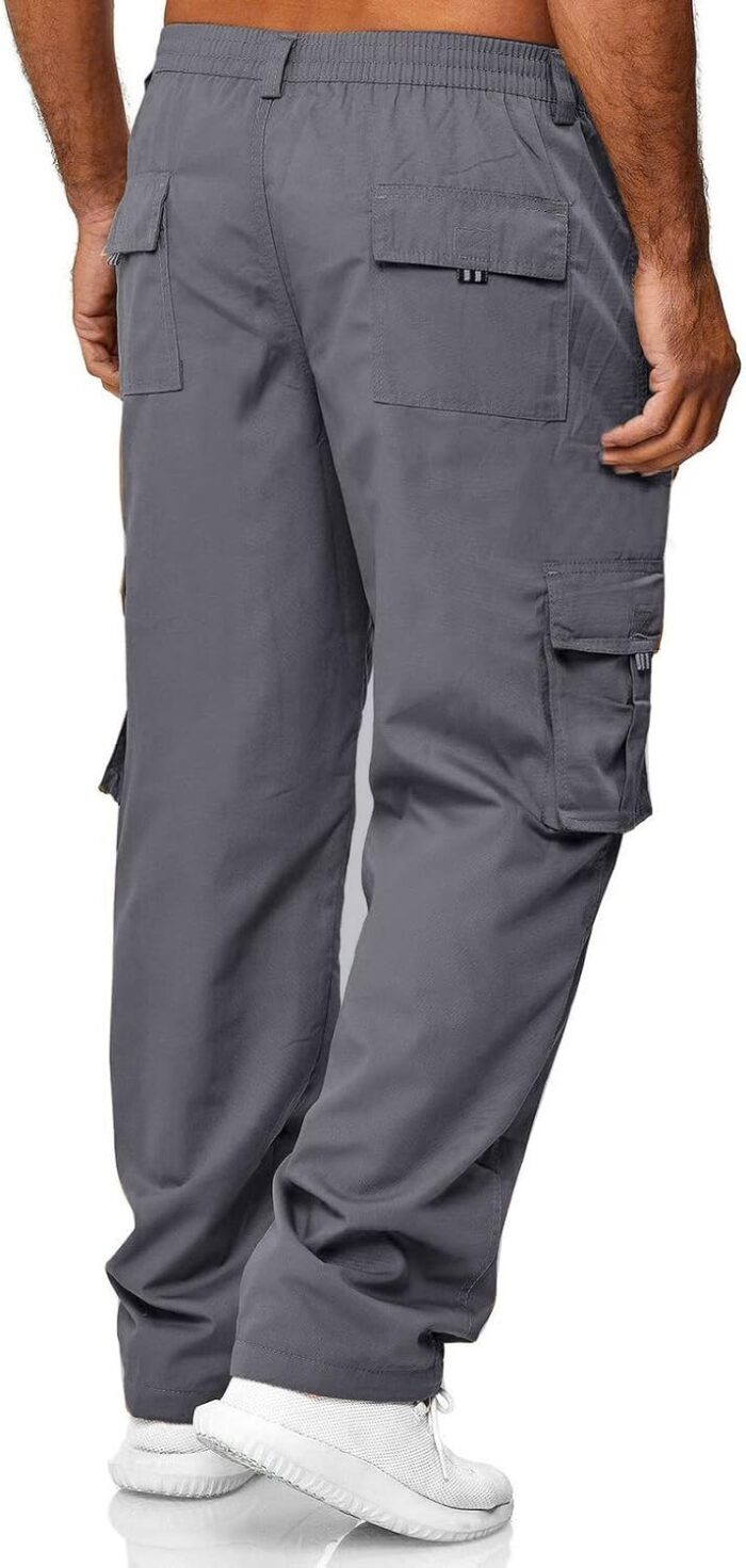 AIFARLD Men's Cargo Pants with Pockets Cotton Hiking Sweatpants Casual Athletic Jogger Sports Outdoor Trousers Relaxed Fit - Image 3