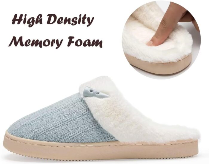 NineCiFun Women's Slip on Fuzzy House Slippers Memory Foam Slippers Scuff Outdoor Indoor Warm Plush Bedroom Shoes with Faux Fur Lining - Image 4