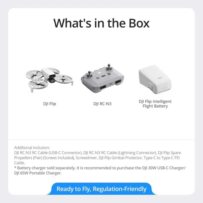 DJI Flip (RC-N3), Drone With 4K UHD Camera for Adults, Under 249 g, 3-Axis Gimbal Stabilization, 44000ft/13km Video Transmission, Palm Takeoff, Auto Return, 31-Min Flight Time, Intelligent Flight - Image 6