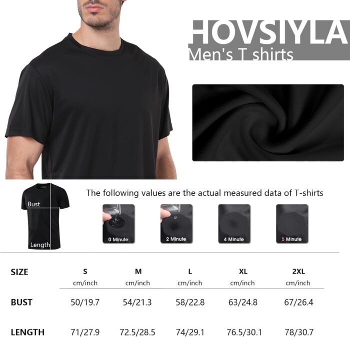 1/5 Pack Workout Shirts for Men Athletic Running Gym Quick Dry Short Sleeve Performance Moisture Wicking T Shirt - Image 7