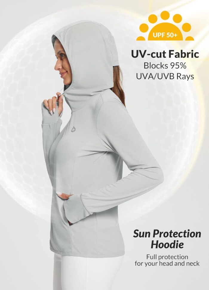baleaf Women's UPF 50+ Sun Protection Shirts SPF Jacket UV Cooling Hoodie Long Sleeve Summer Clothing for Outdoor Hiking - Image 3