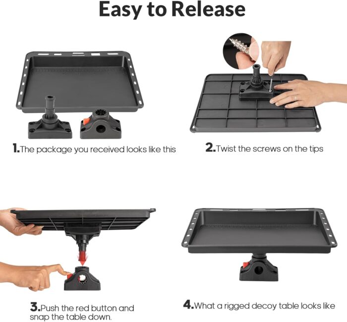 QualyQualy Boat Cutting Board Bait Cutting Table for Boat, Fish Cleanning Station with Side Deck Mount, Fishing Fillet Table with Plier Storage and Knife Slot, UV-Resistant Engineered Nylon - Image 7