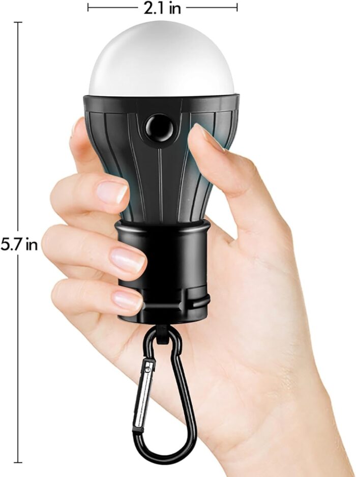 Tent Lamp Portable LED Tent Lights 4 Packs Hook Hurricane Emergency Lights LED Camping Light Bulb Camping Tent Lantern Bulb Camping Equipment for Camping Hiking Backpacking Fishing Outage - Image 6