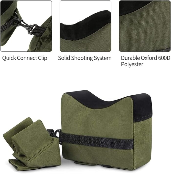 Shooting Rest Bags, Shooting Bags, Rest Front & Rear Support Sandbag Stand Holders with 600 Denier Polyester for Rifle Hunting (Bags Come unfilled) - Image 3