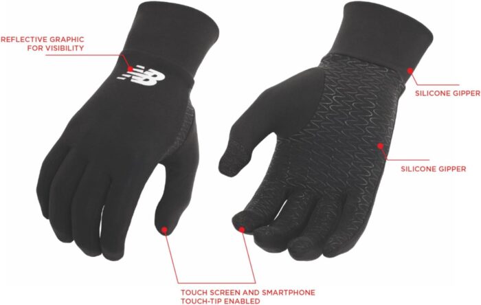New Balance Lightweight Touchscreen Warm Running Gloves, Anti Slip Men's and Women's Cool Weather Gloves - Image 4