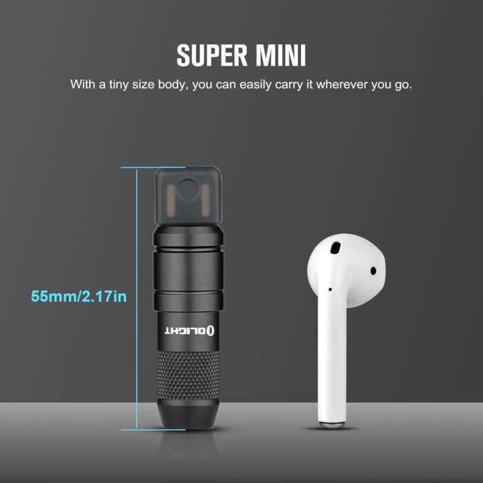 OLIGHT IMINI 2 EDC Rechargeable Keychain Flashlight, 50 Lumens Compact and Portable Mini LED Keyring Lights with Built-in Battery Ideal for Everyday Carry and Emergencies (Black) - Image 6