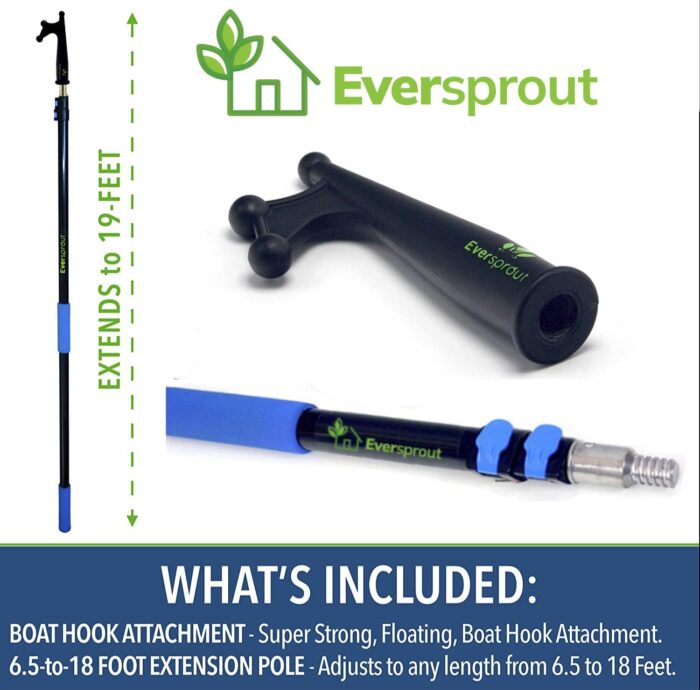 EVERSPROUT Telescoping Boat Hook | Floats, Scratch-Resistant, Sturdy Design | Durable & Lightweight, 3-Stage Anodized Aluminum Pole | Threaded End for Boating Accessories - Image 4