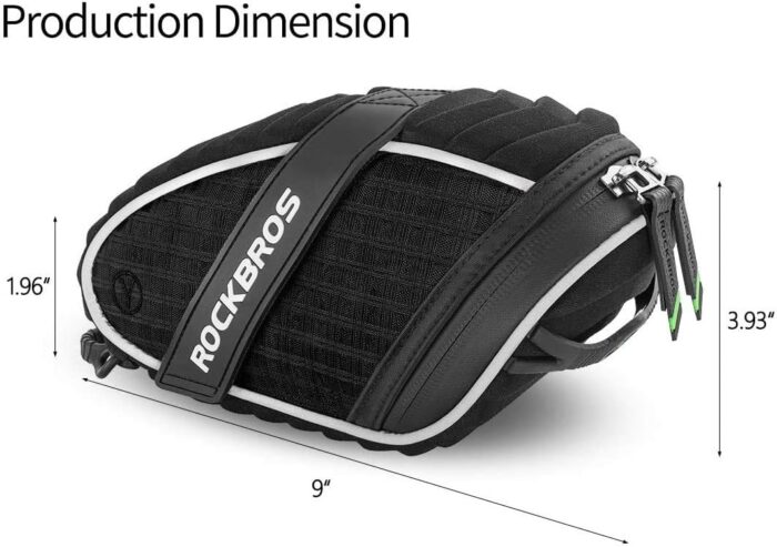 ROCKBROS Bike Seat Bag, Bicycle Saddle Bag Under Seat 3D Shell Cycling Seat Pack for Mountain Road Bikes Black - Image 7