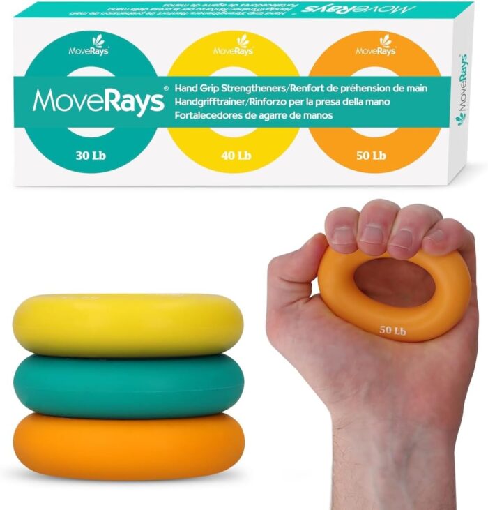 Hand Grip Strengthener, Forearm, Fingers Exerciser - Silicone Rings for Muscle Training, Sports, Rock Climbing, Fitness - Image 2