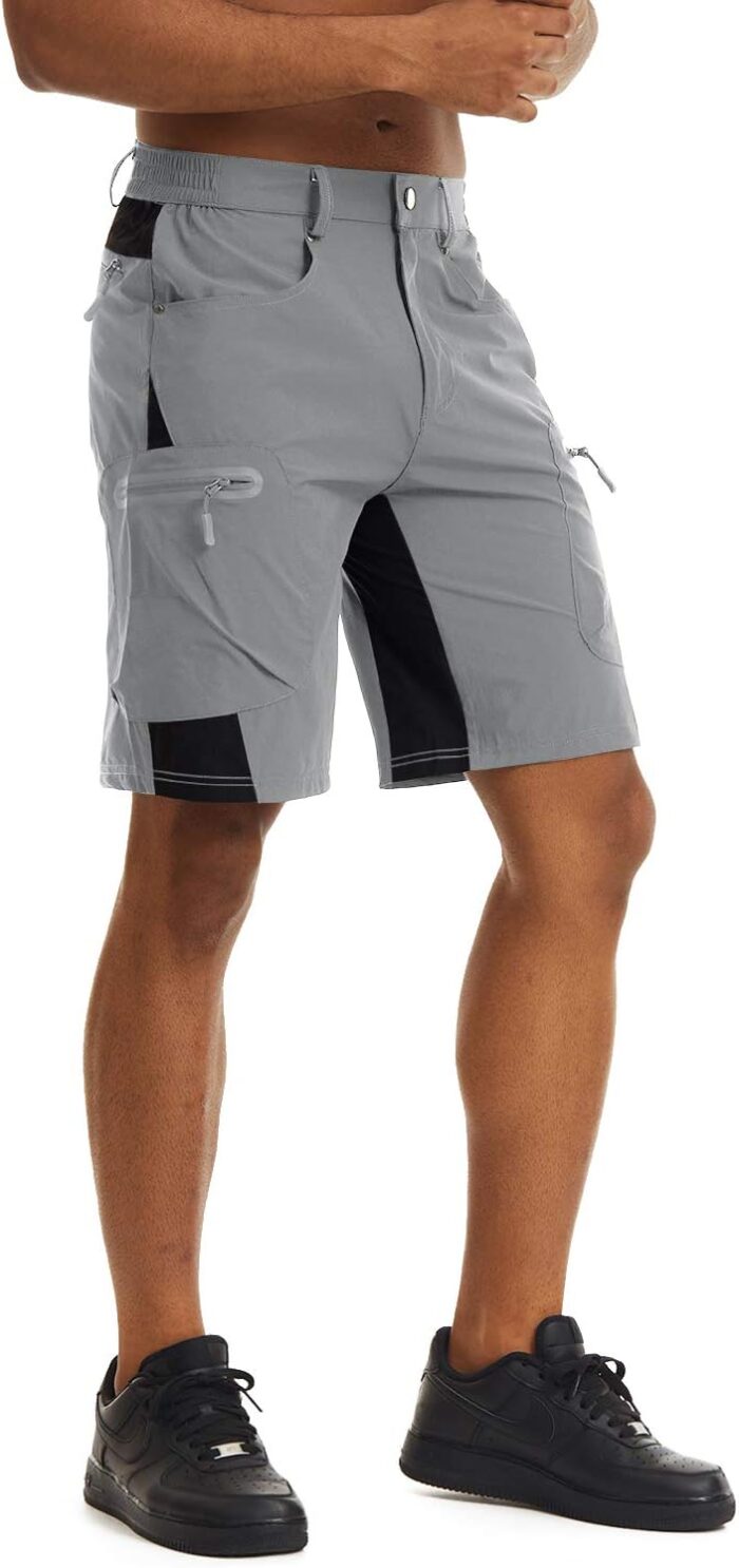 CRYSULLY Men's Hiking Cargo Shorts Outdoor Summer Lightweight Quick Dry Casual Shorts with 5 Pocket - Image 3