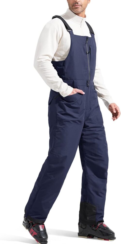 FREE SOLDIER Men's Insulated Waterproof Snow Bibs Ski Overalls