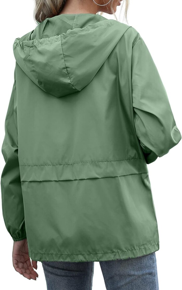 Women's Raincoats Lightweight Waterproof Windproof Adjustable Windbreaker Rain Jackets Hooded with Pockets S-XXL - Image 4