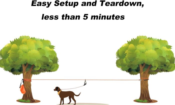 XiaZ Dog Tie Out Cable for Camping, 50ft Portable Overhead Trolley System for Dogs up to 200lbs，Dog Lead for Yard, Camping, Parks, Outdoor Events,5 min Set-up - Image 5