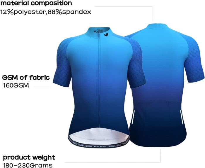 Cycling Jersey Men Short/Long Sleeve Bike Biking Shirts Full Zip with Pockets Road Bicycle Clothes - Image 3