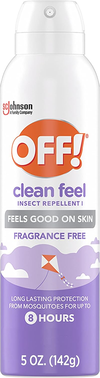OFF! Clean Feel Insect Repellent Aerosol with 20% Picaridin, Bug Spray with Long Lasting Protection from Mosquitoes, Feels Good on Skin, 5 oz