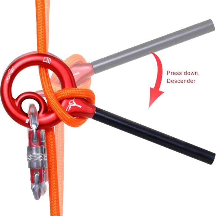 9 Rescue Figure, Upgrade 8 Descender Climbing Gear Downhill Equipment Easy Operation Rigging Plate Aluminum Alloy Rigging Plate for Rock Climbing Belaying and Rappeling Device - Image 6