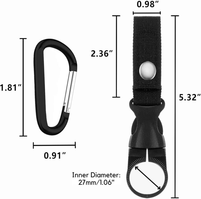 3pcs Bottle Hanging Buckle Clip, Portable Water Bottle Ring Holder with D-Ring Hook, Nylon Webbing Keychain, Mineral Water Bottle Clip for Backpack Belt Outdoor Camping Hiking Mountaineering Traveling - Image 6
