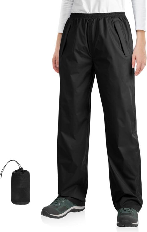 33,000ft Packable Rain Pants for Women Waterproof Pants Lightweight Rain Over Pants Outdoor Windproof Pant for Golf Hiking