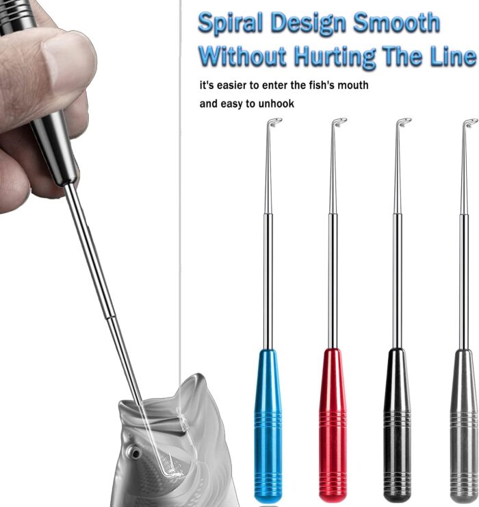 Fish Hook Remover Tool, Fishing Hook Quick Removal Descending Device, Fishing Gear Security Equipment Kits for Adult, Hook Extractor Accessories Detacher Tools with 4PCS Storage Tube - Image 3