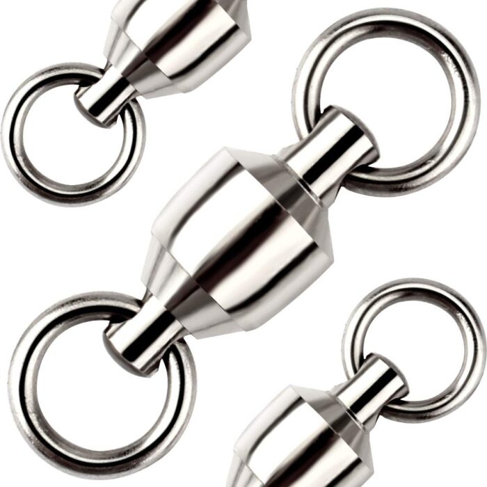 Fishing Swivels, Ball Bearing Swivel Coastlock Snap Clasp Assortment Solid Welded Ring Stainless Steel High Strength Fishing Tackle Accessories Heavy Duty Saltwater