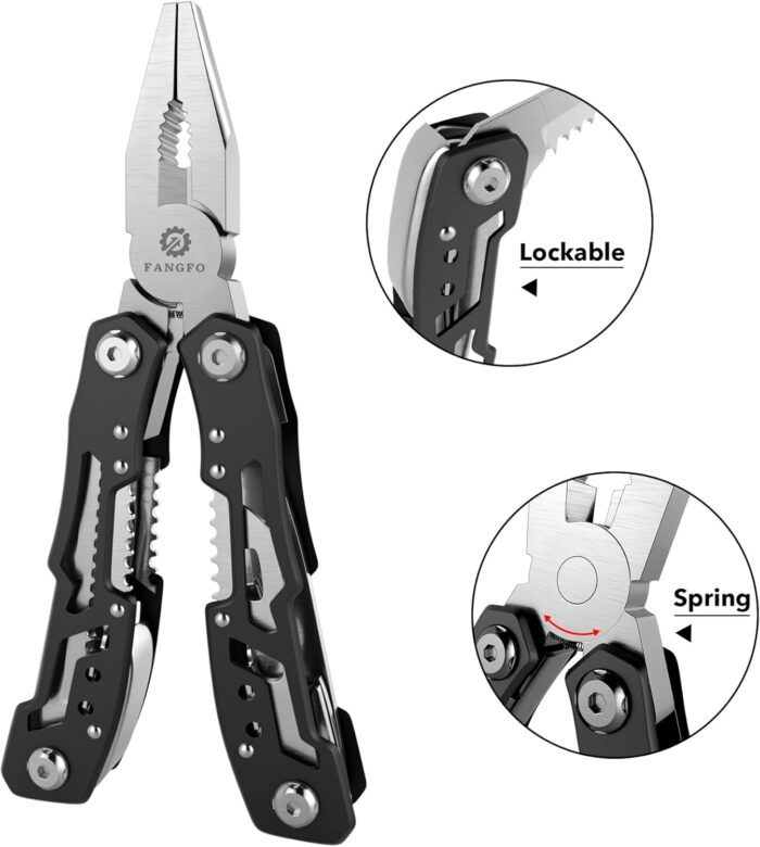 14-In-1 Multitool with Safety Locking, Professional Stainless Steel Multitool Pliers Pocket Knife, Bottle Opener, Screwdriver with Nylon Sheath ，Apply to Survival,Camping, Hunting and Hiking - Image 2