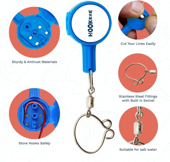 HOOK-EZE Fishing Knot Tying Tool | Protect from Fish Hooks | Tie Fishing Knots Easily | Cool Gadgets for Fishermen | Ice Fly Fishing | Fishing Accessories for Beginner Anglers | Nail Knot Tool - Image 3