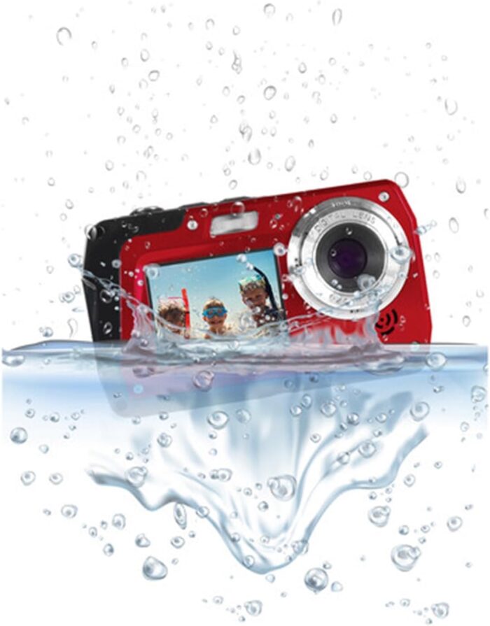Minolta MN40WP 48MP Waterproof Digital Camera – Dual LCD Screens, 2.7K QHD Video, 16x Digital Zoom, Anti-Shake, Face Detection, 10ft Waterproof (Red) - Image 6