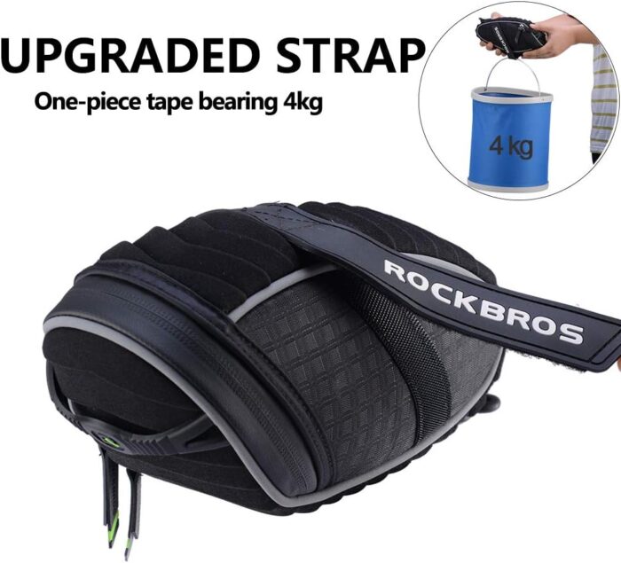 ROCKBROS Bike Seat Bag, Bicycle Saddle Bag Under Seat 3D Shell Cycling Seat Pack for Mountain Road Bikes Black - Image 2