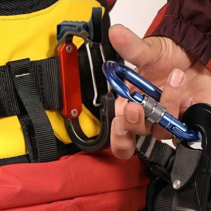 Climbing Carabiners, Mountaineering Quickdraw Carabiner, Large D Shaped Carabiner Gear Clip Hook Climbing Harness Accessories - Image 5
