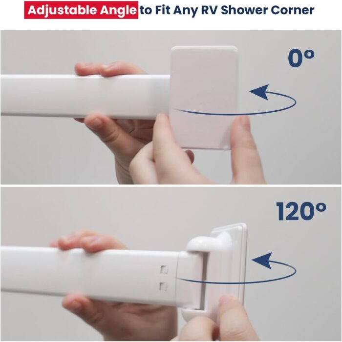 Adjustable RV Shower Corner Storage Bar- Durable Aluminum RV Corner Caddy for Shower Organization- Perfect for Travel Trailer, Camper Inside Storage and Organization- 2 Packs - Image 3