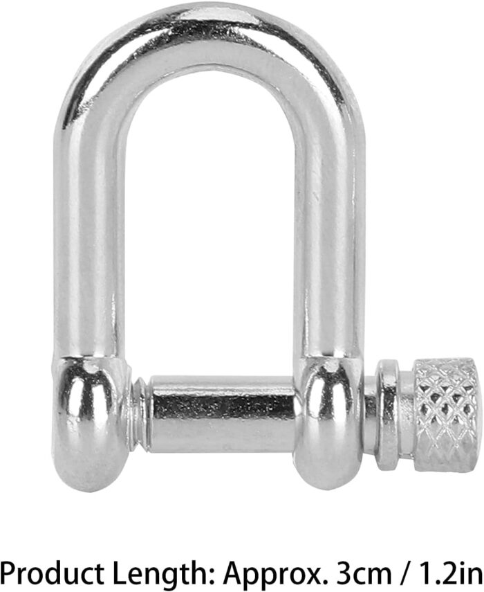 VBESTLIFE 10Pcs U Shaped Shackle Zinc Alloy Bow Shape Load Clamp for Paracord Bracelet Round Screw Pin Anchor Shackle Mountaineering Tool Accessories - Image 3