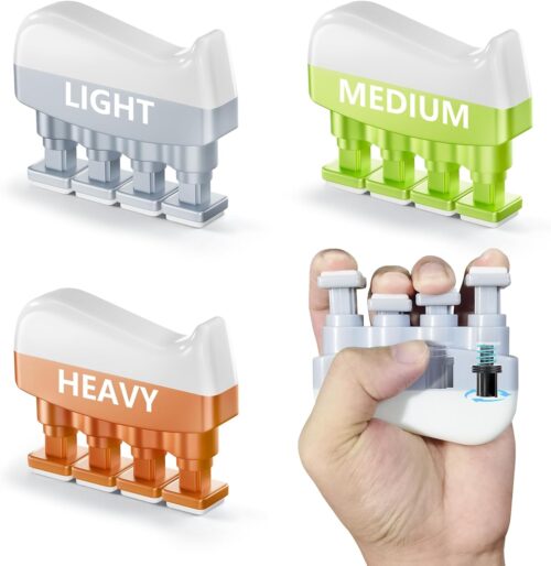 KDG Finger Strengthener (3 Pack,3LB-12LB),Grip Strength Trainer,Adjustable Finger Exerciser,Finger Strengthener For Grip Strength,Hand Exercises For Climbing,Athletes,Musicians And Therapy