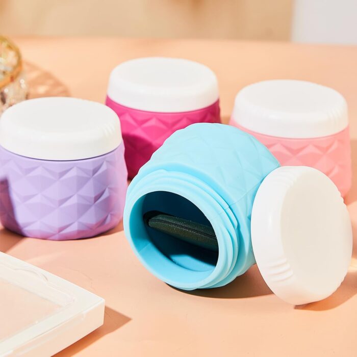 Travel Size Containers for Toiletries, TSA Approved Travel Size Toiletries Silicone Cosmetic Cream Jars, Leak-Proof Refillable Containers W/Clear Bag (VIBRANT, 3OZ) - Image 4