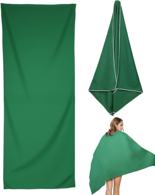 Update Magnetic Towel Oversized 30"x75"Magnet Bath Towel with Storage Bag,Outdoor Bath Towel Quick-Dry Magnetic Bath Towels for Swimming Microfiber Beach Towel For Pool Travel Gym Camping(Green)