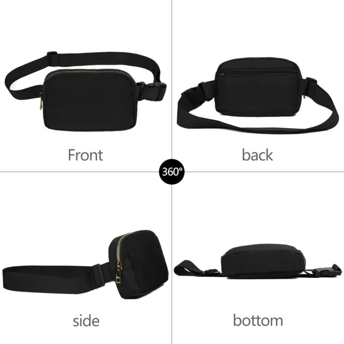 VOROLO Fanny Pack For Women And Men Crossbody Bag Belt Bag with Adjustable Strap Graduation Gifts Black - Image 2
