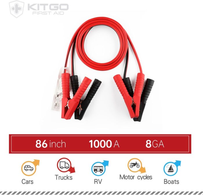 Car Emergency Kit (126 Piece)，Gift for Father Women Friend, Premium Roadside Assistance Essentials with Jumper Cables Tow Rope- Ideal Auto Road Safety Kit for Truck, RV - Image 7
