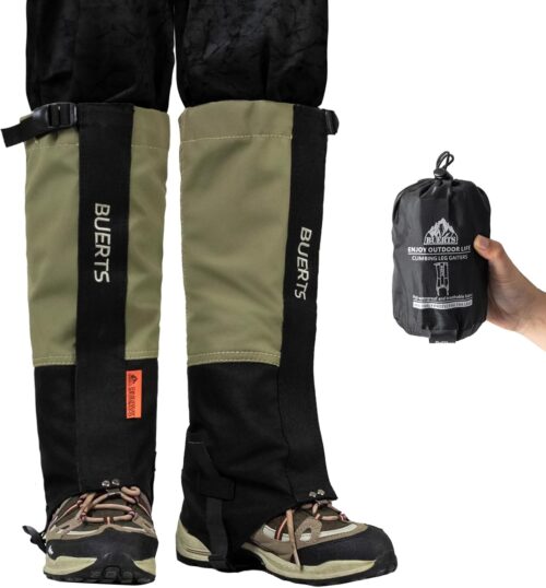 leg gaiters, waterproof hiking gaiters made of 900D nylon, equipped with highly wear-resistant adjustable foot straps, suitable for men or women, mountaineering, skiing, hunting and snowshoeing