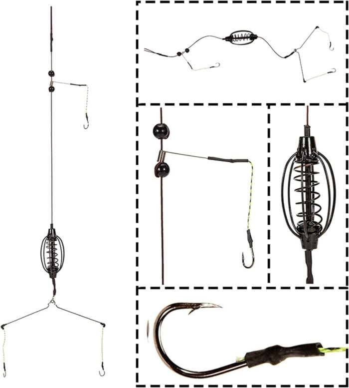 1Pc Carp Fishing Feeder Baits Cage, Spring Fish Feeder with Holder, Inline Methods Fishing Tackle Baits Fishing Feeder Fishing Baits Cage Feeder Tackle Fishing Sinkers Terminal Tackle & Accessories - Image 3