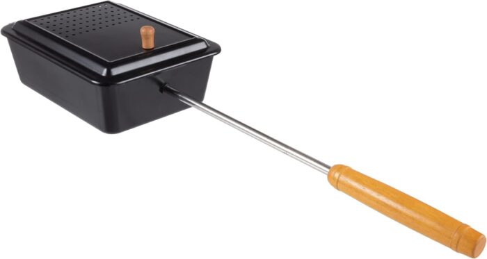 Campfire Popcorn Popper - Old Fashioned Popcorn Maker with Nonstick Finish and Extended Handle - Camping Gear and Campfire Cooking Equipment by Great Northern Popcorn (Black) - Image 8