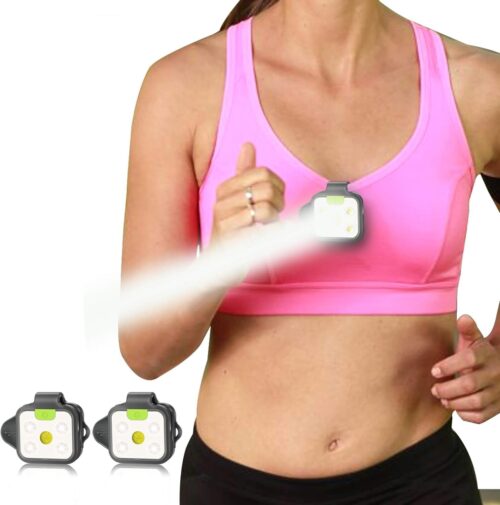 Outdoor Night Running Lights, 2Pack LED Running Lights for Runners with Rechargeable Battery for Camping, Hiking, Running, Jogging, Outdoor Adventure