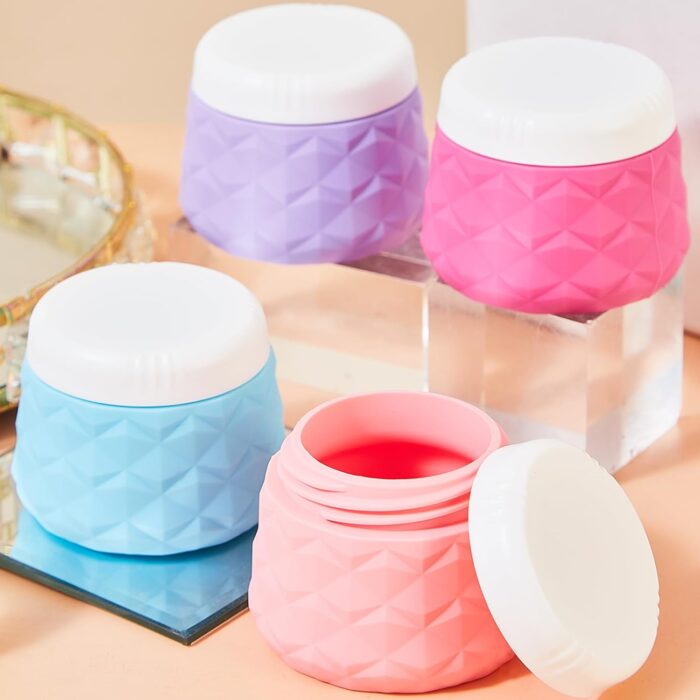 Travel Size Containers for Toiletries, TSA Approved Travel Size Toiletries Silicone Cosmetic Cream Jars, Leak-Proof Refillable Containers W/Clear Bag (VIBRANT, 3OZ) - Image 5