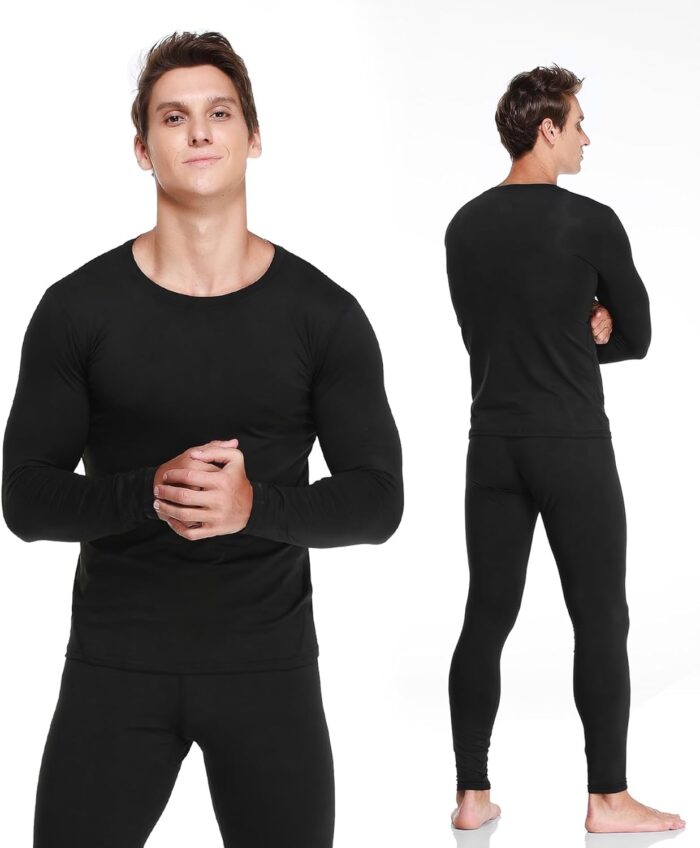 JZCreater Thermal Underwear for Men, Mens Long Johns Thermal Underwear Set, Fleece Lined Base Layer for Cold Weather - Image 2
