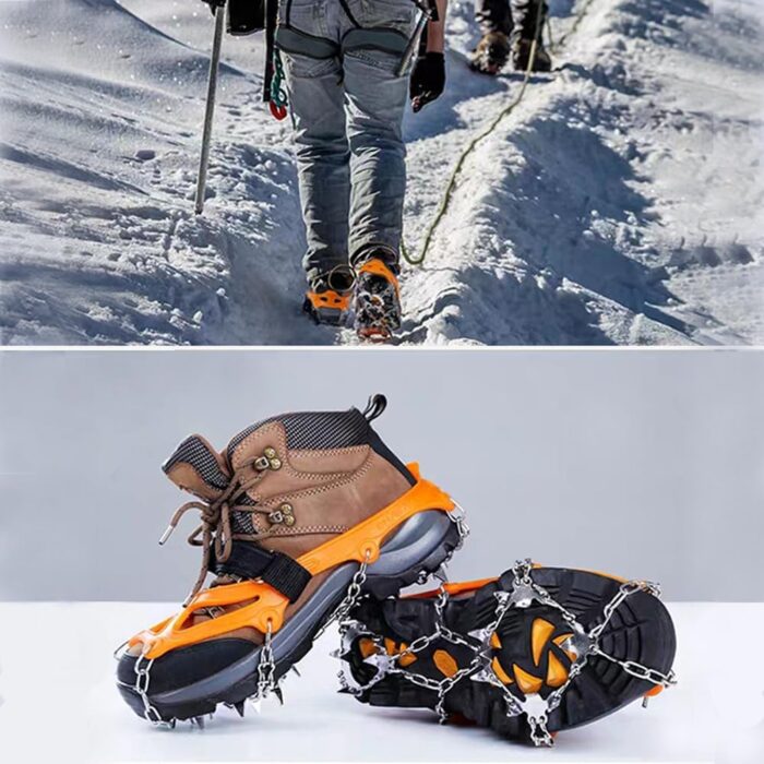 Ice Cleats,Spikes CramponsTraction Snow Grips for Boots Shoes Women Men Kids, Anti Slip Stainless Steel Footwear Spikes for Hiking Fishing Walking Climbing Ice Mountaineering - Image 6