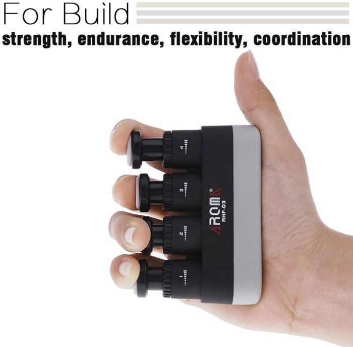 Finger Strengthener,4 Tension Adjustable Hand Grip Exerciser Ergonomic Silicone Trainer for Guitar,Piano,Trigger Finger Training, Arthritis Therapy and Grip, Rock climbing (AHF-03) - Image 3