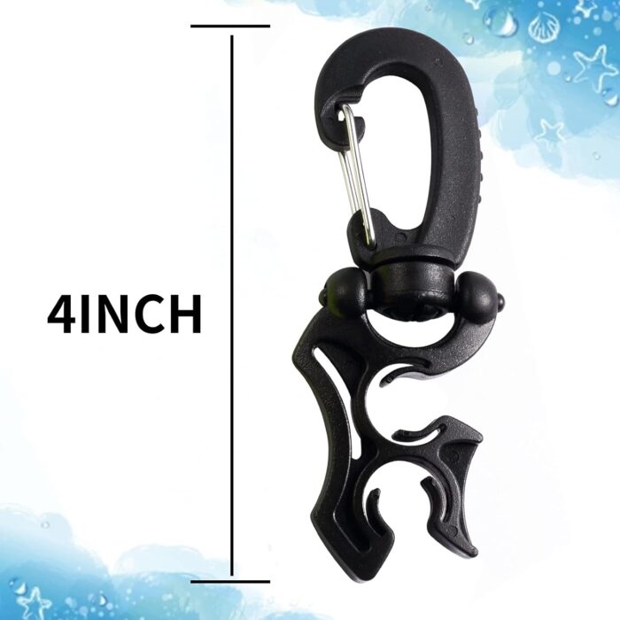 2 Packs Scuba Hose Clip Scuba Diving Hose Holder Clip, Double BCD Dive Hose Holder with Snap Hook Buckle for Snorkeling Scuba Diving Accessories - Image 2