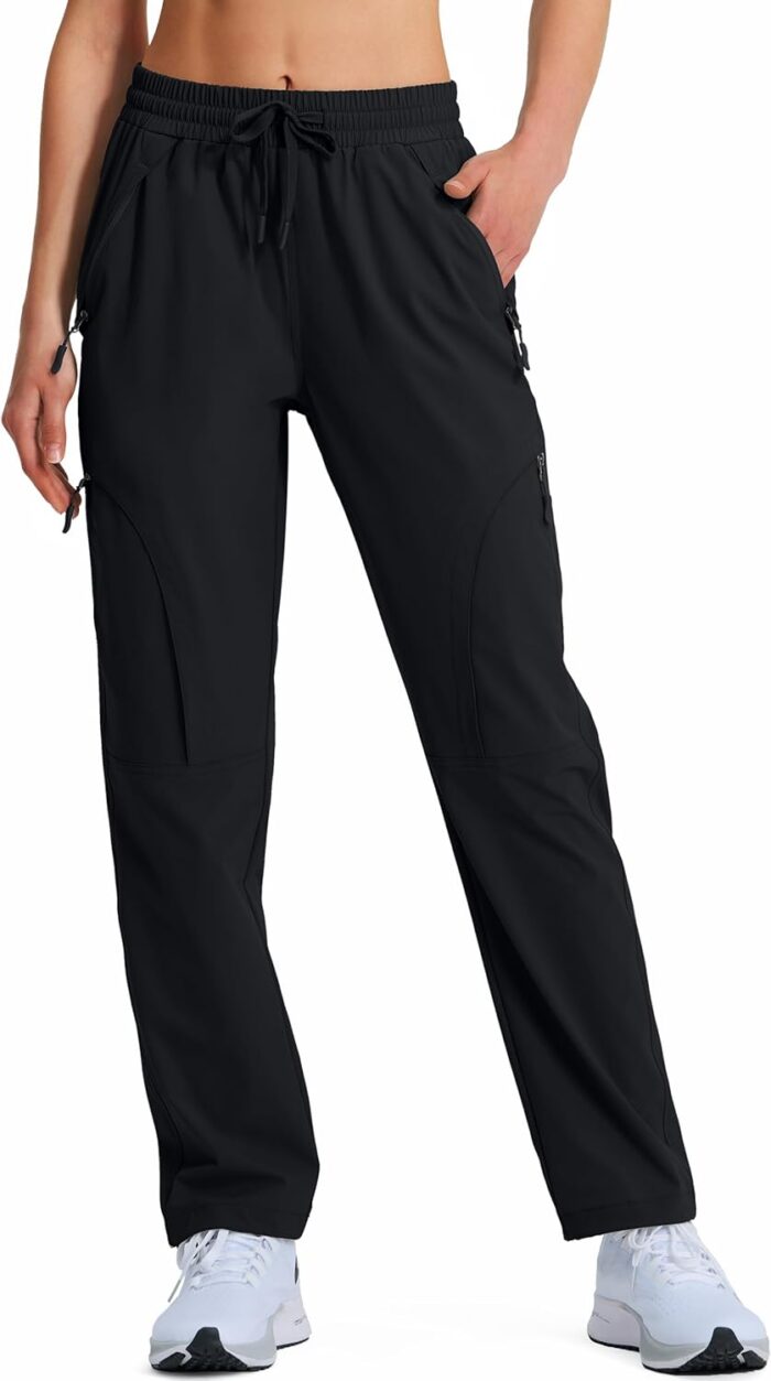 Women's Hiking Pants Quick Dry Lightweight Cargo Pants UPF 50 Water Resistant Zipper Pockets for Golf Travel Work Camping - Image 2