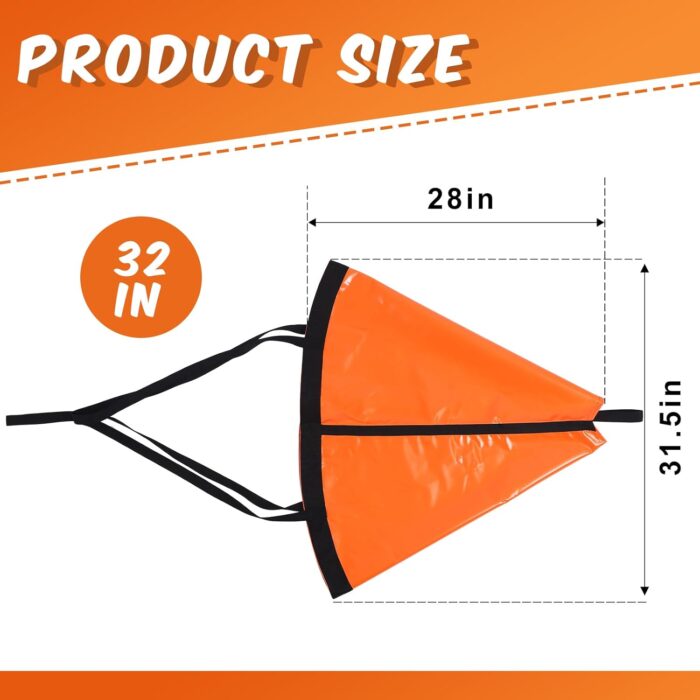 Tandefio Marine Boat Parachute Sea Anchor Drift Sock for Fishing Boat 250d Nylon Trolling Fishing Drogue for Inflatable Sail Drift Anchor for Kayak Pontoon - Image 2